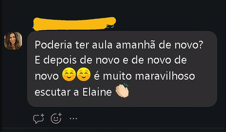 Depoimento sobre aula com Elaine Veronese